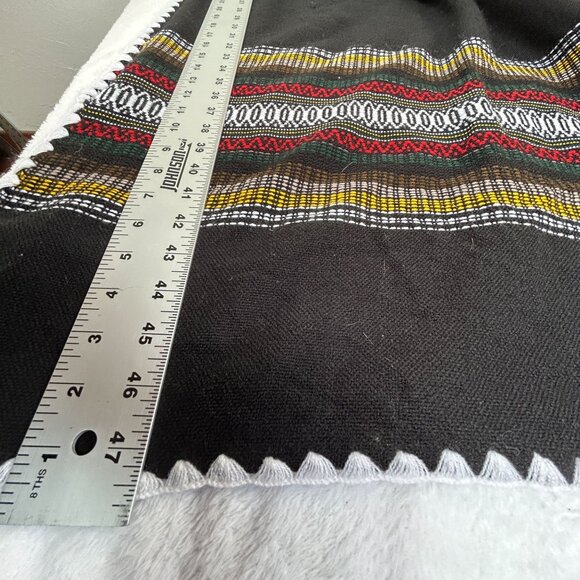 Women's Handmade Peruvian Ethnic Maxi Dress Black Multicolor Boho Folk Style - Picture 5 of 5